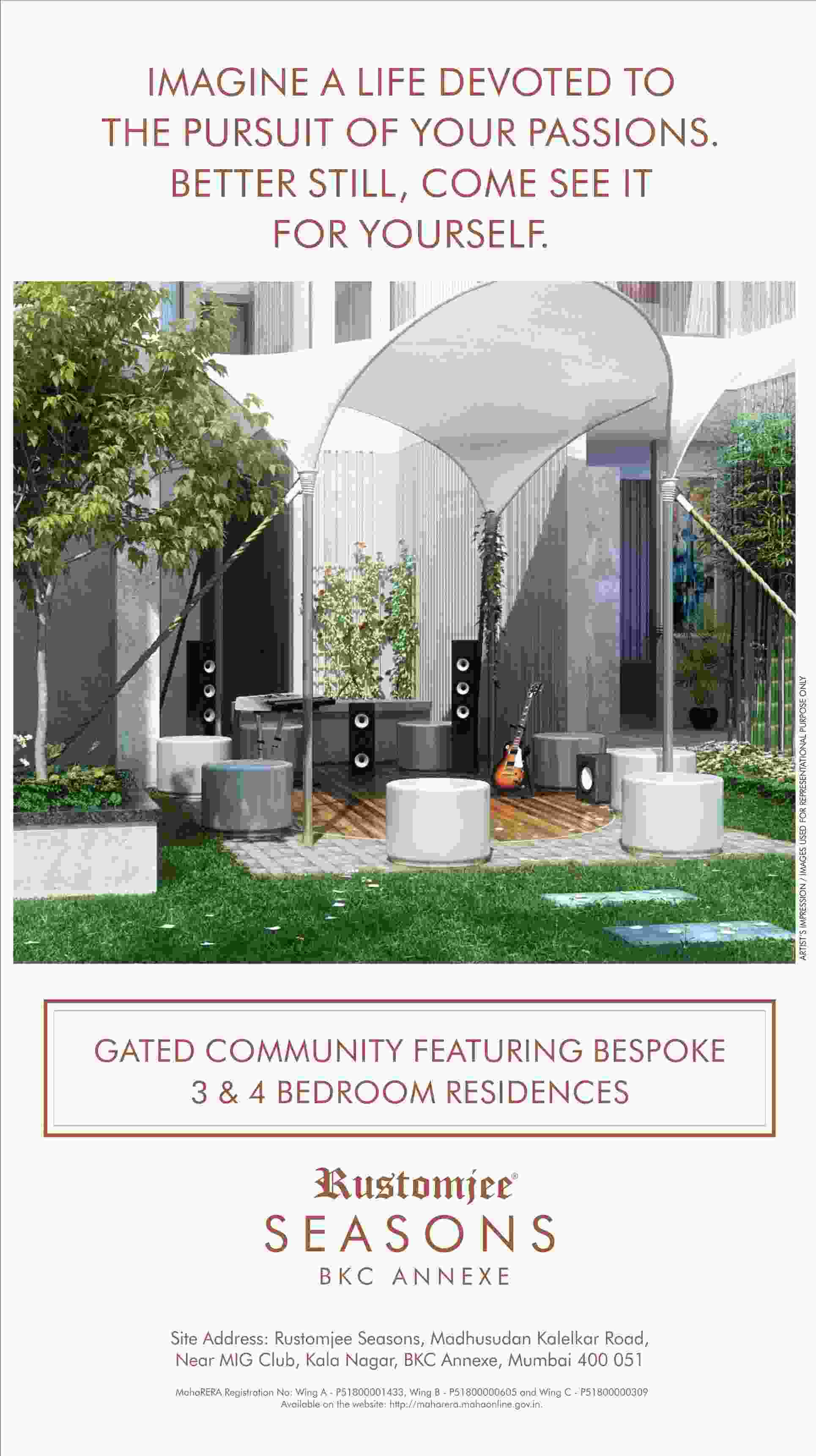 Gated community featuring bespoke 3 & 4 residences at Rustomjee Seasons in Mumbai